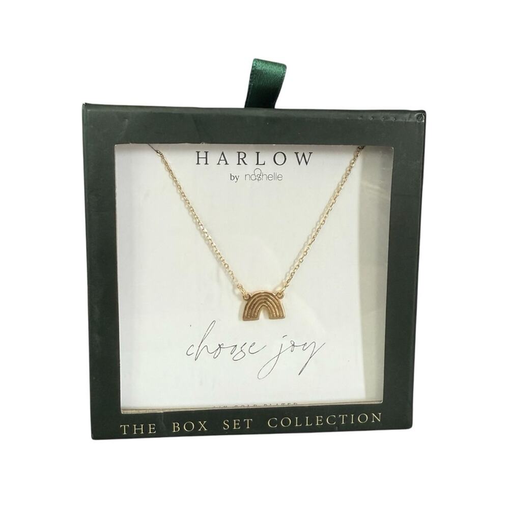 Harlow by Nashelle 14k gold plated rainbow neck box set NWT